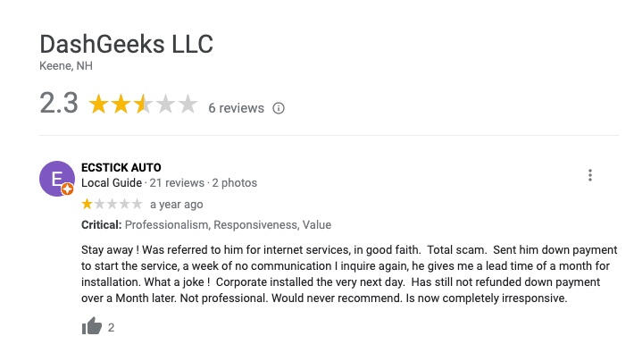 DashGeeks LLC Keene, NH DashGeeks LLC Keene, NH