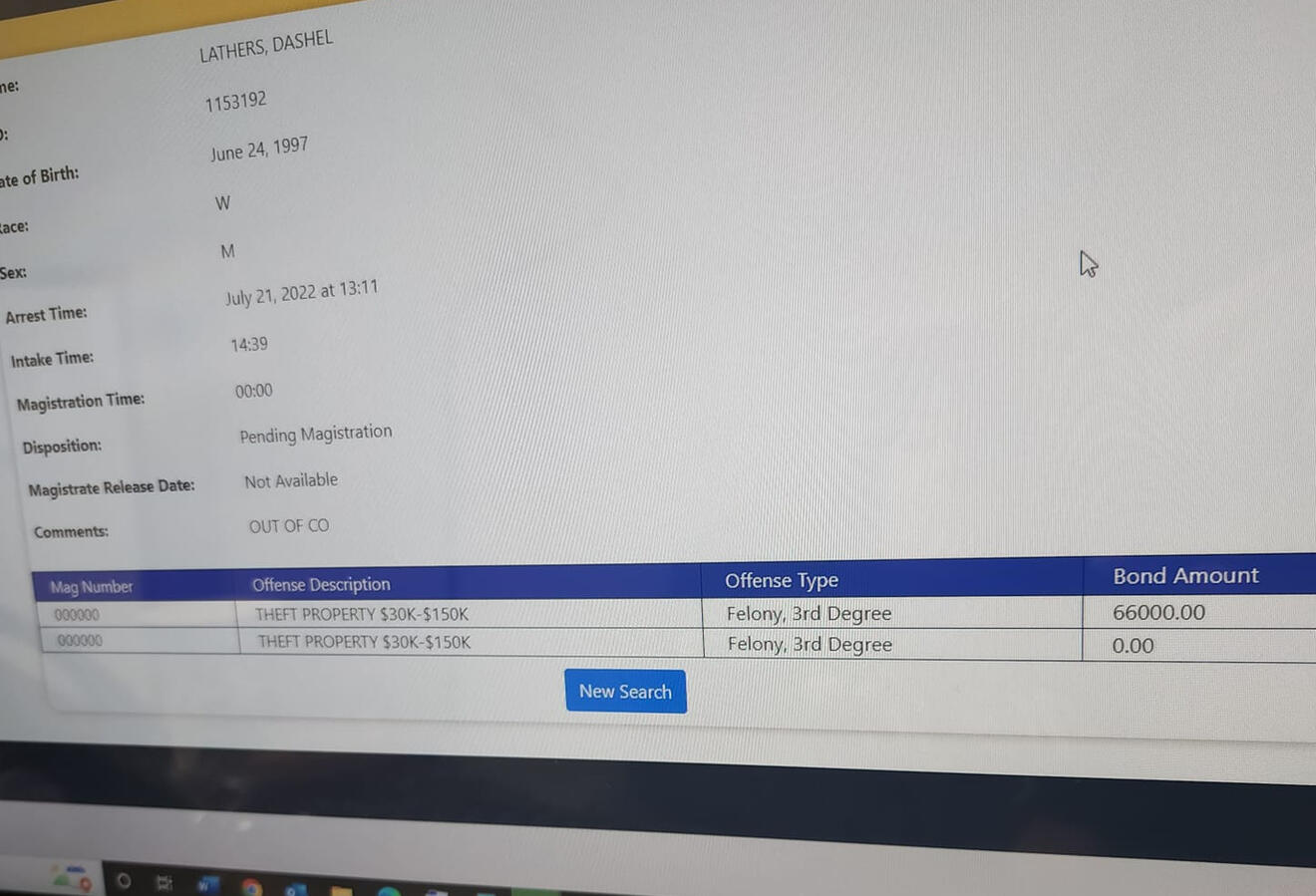 Dashel Lathers charges Dashel Lathers charges